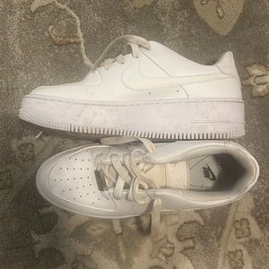 Nike white AF1’s - platform